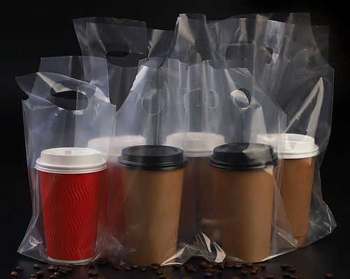 50PCS/bundle Disposable Coffee Milk Tea PP Transparent Packaging Bag