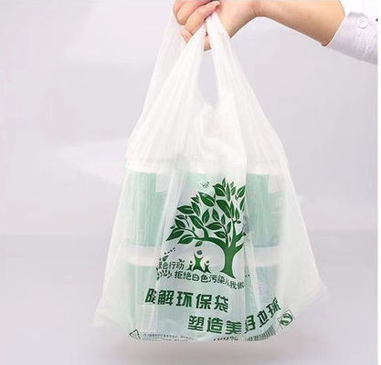 Cream Corn Starch Vest Tote Biodegradable Disposable Bags