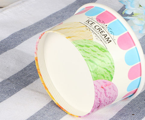 16oz Paper Ice Cream Bowls , FDA Disposable Ice Cream Paper Cups