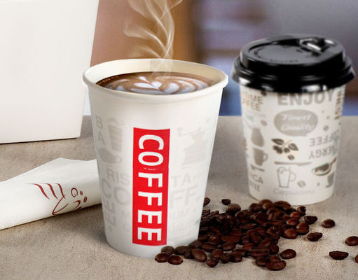 12oz Disposable Paper Cup ,  260+18pe White Paper Coffee Cups