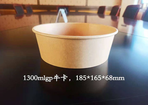 Disposable Kraft Paper Single Coated Takeaway Round Porridge Paper Soup Bowl