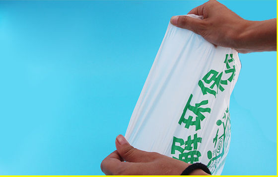 Stretch Resistant Supermarket Biodegradable Disposable Bags , Vest White Garbage Bags