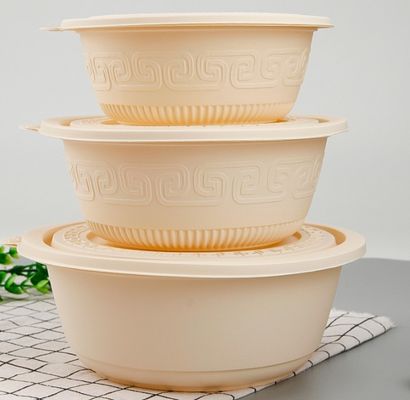 600ml 800ml Microwavable Round Cornstarch Lunch Box For Take Aways Container
