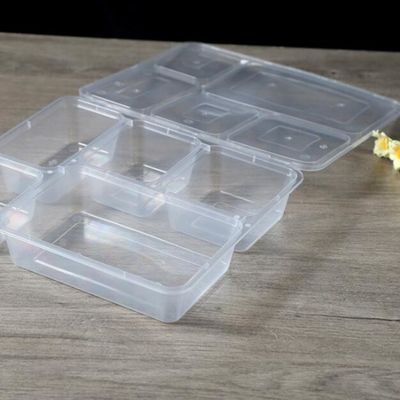Good Health Food Transparent PP 5 Compartment Lunch Box With Microwable