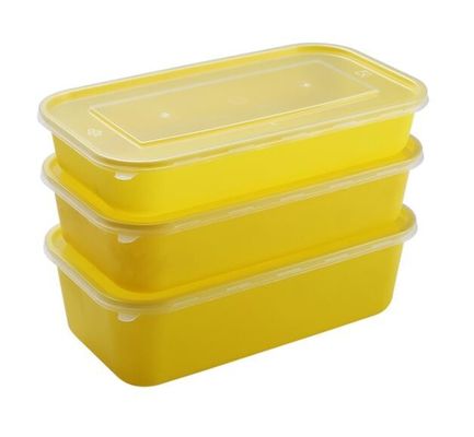 Children School Yellow Rectangle Disposable Lunch Box Food Container Packaging