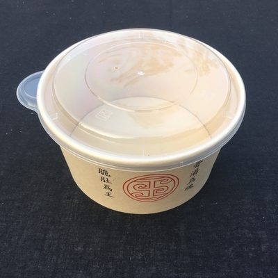 1100ml 32oz Kraft Paper Soup Bowl Food Grade Biodegradable Eco Paper Food Container