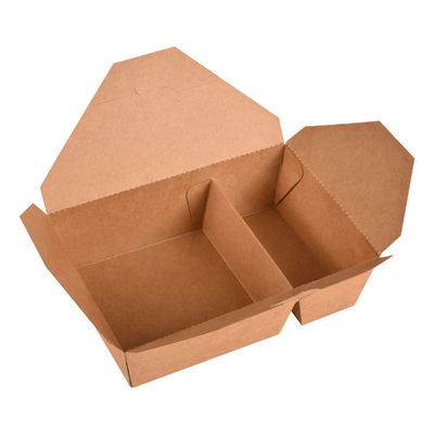 Kraft Paper 2 3 Compartment Lunch Box Take Away Food Container Disposable