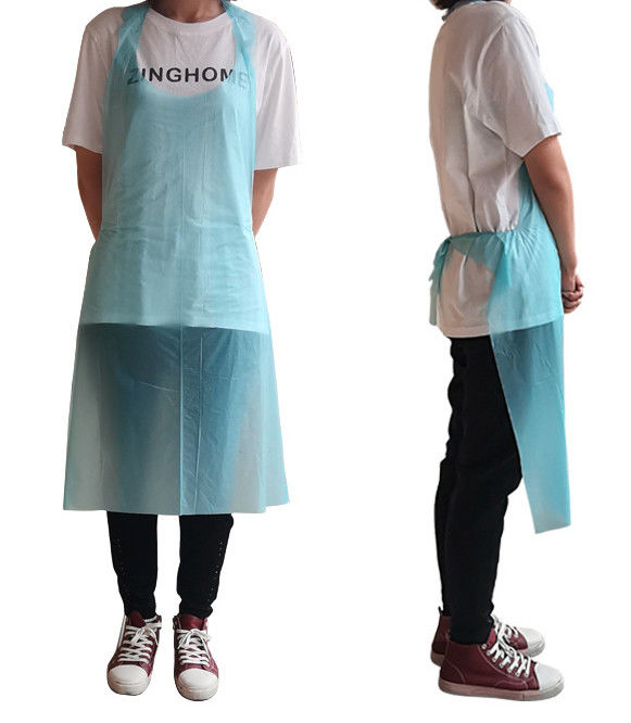Thickened Biodegradable Disposable Aprons , Biodegradable blue disposable aprons