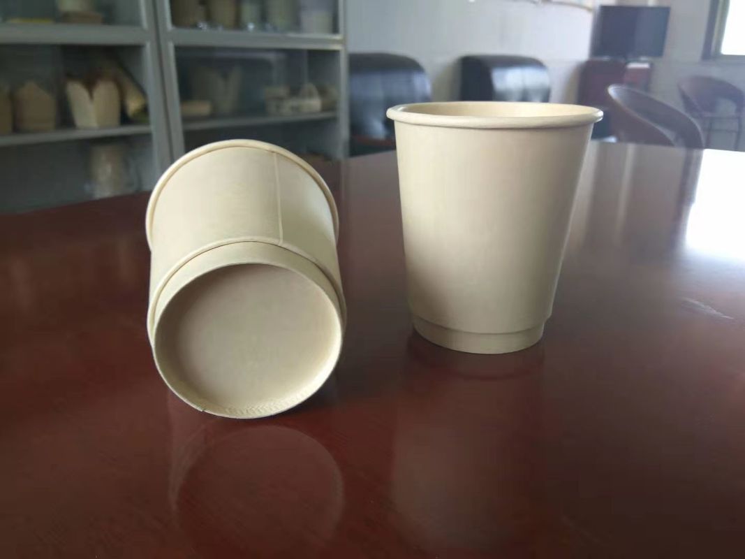 No Odor PLA Disposable Paper Cup , Bamboo Paddle Double Wall Paper Cup