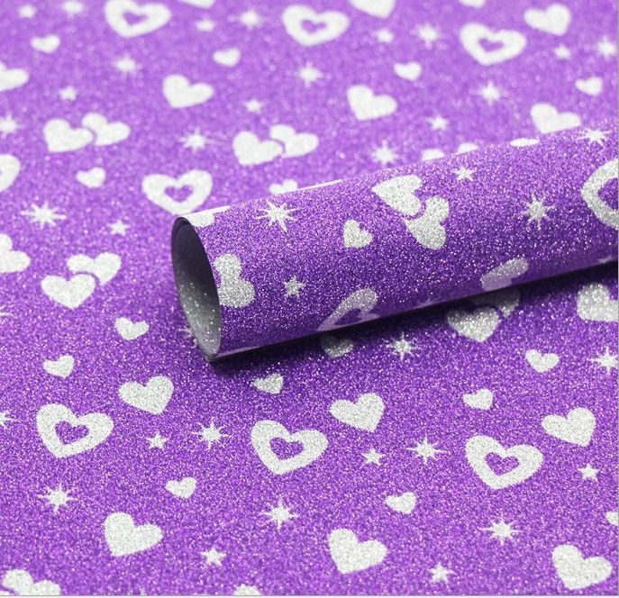 10um Gold Heart Glitter Gift Wrapping Paper For Ribbons Decoration