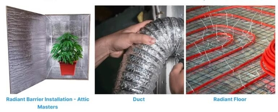 Single Or Double Reflective Woven Fabric Aluminum Foil Backed Woven Fabric Heat Insulation