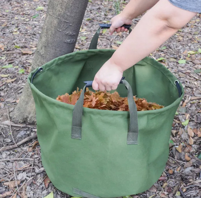 Garden Lawn Leaf Yard Waste Bag Clean Up Tarp Container Tote Gardening Trash Reusable Heavy Duty Canvas Fabric Collection Bag