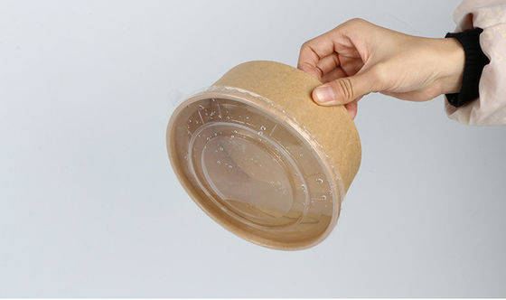 750ml Kraft Single Wall compostable large paper bowls  with lid