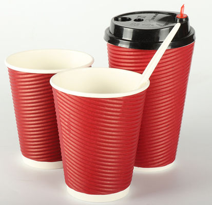 16oz Milk Tea Disposable Double Wall Biodegradable Kraft Paper Cups