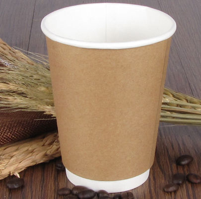 8oz Biodegradable Paper Cup , Disposable Milk Tea Kraft Paper Cup