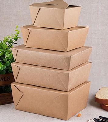 2000ml Eco-Friendly Fast Food Pasta Takeaway Kraft Paper Lunch Box