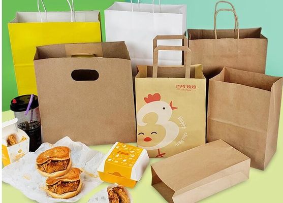 Takeaway Food or clothing Square Bottom Gift packaging kraft paper bag