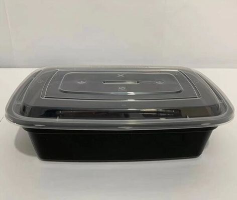 Black 1000ml Microwavable Disposable PP Plastic Food Container