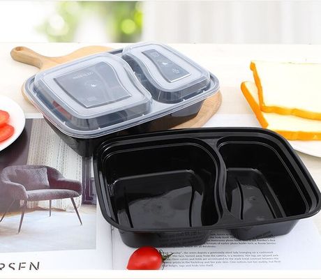 10ml America Style 100% Pp New Double Compartment Lunch Box Black