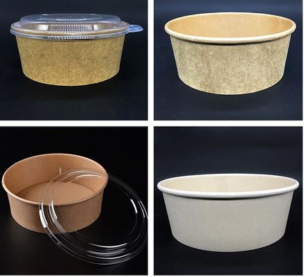 Customized 1300ml Kraft Paper Bowl Take Away Food Container