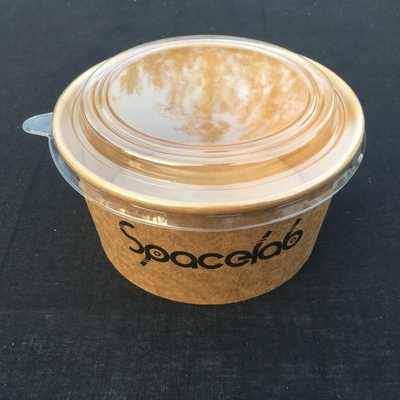 1100ml 32oz Kraft Paper Soup Bowl Food Grade Biodegradable Eco Paper Food Container