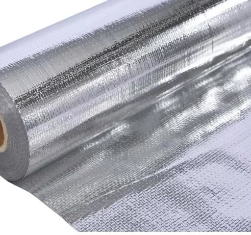 Single Or Double Reflective Woven Fabric Aluminum Foil Backed Woven Fabric Heat Insulation