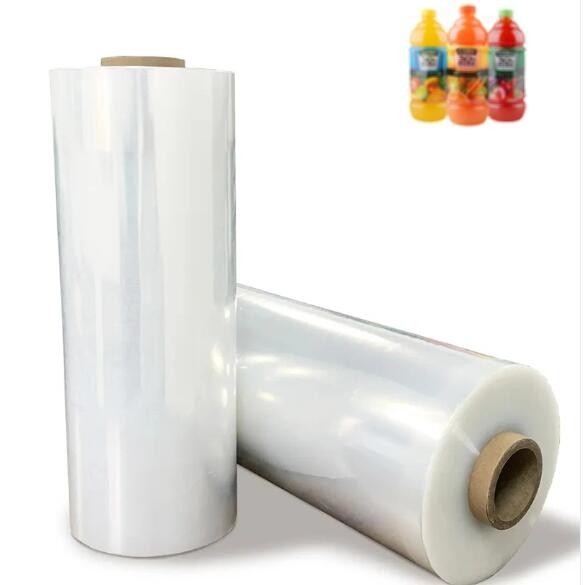 PVC Shrink Film Roll For Heat Labels Wrap Protein Powder Bottles Juice Water Cans Glass Beverage