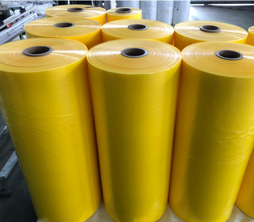Color Yellow PE Heat Shrink / LLDPE Stretch Film For Packaging Bottle / Beverage Wrapping Protective