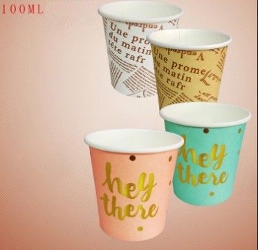 colorful good style disposable taste small cup,100ml paper cup for drinking and promotional